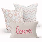 Kit 3 Almofadas Decorativas Own Chevron E Geométrica Love