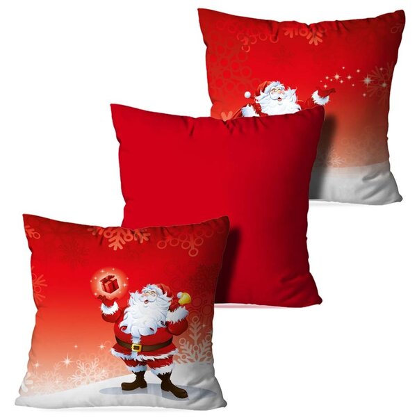 Kit 3 Almofadas Decorativas Papai Noel Moderno