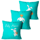 Kit 3 Almofadas Feliz Páscoa Azul