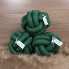 Kit 3 Almofadas Nó Verde Liso Para Decoração De Quarto