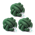 Kit 3 Almofadas Nó Verde Liso Para Decoração De Quarto
