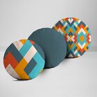 Kit 3 Almofadas Redondas Abstrato Único