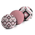 Kit 3 Almofadas Redondas Elementos Abstratos Único