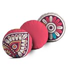 Kit 3 Almofadas Redondas Mandala Rosa Único