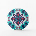 Kit 3 Almofadas Redondas Mandalas Azuis Único