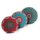 Kit 3 Almofadas Redondas Mandalas Único