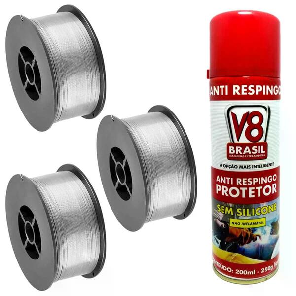 Kit 3 Arame Para Solda Mig Revestido Uso Sem Gás 0,8mm E71t-s