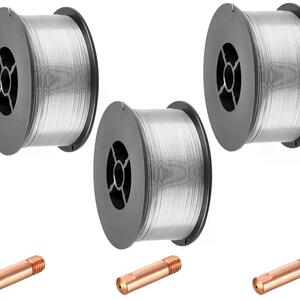 HZXVOGEN Filo Per Saldatura Senza Gas E71T-GS 0,8 Mm – Set Da 3 Bobine Da 1 Kg Per Saldatura MIG Su Acciaio E Metalli