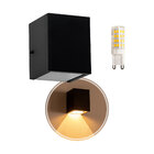 Kit 3 arandela 1 facho preta + 3 lâmpadas led g9 Bivolt 3000K