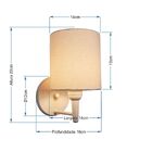 Kit/3 Arandela Cilíndrica Md-2009 Base Branco Cúpula Em Tecid