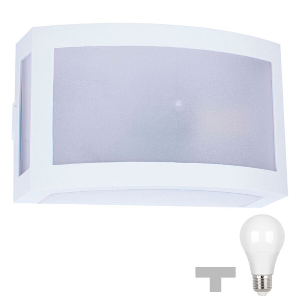 Kit 3 Arandela Finestra Policarbonato Branca + Led