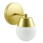 Kit 3 Arandela Jabuticaba Dourada Globo Vidro Leitoso