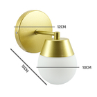 Kit 3 Arandela Jabuticaba Dourada Globo Vidro Leitoso