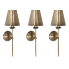 Kit 3 Arandela Luminária Parede Tocheiro Cúpula Metal Bronze