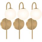 Kit 3 Arandela Parede Globo Vidro Dourado Retro Vintage 34cm
