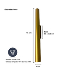 Kit 3 Arandela Tubo Cilindro Alumínio Dourado 40cm