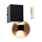 kit 3 Arandelas 2 fachos preta + 3 lâmpadas led g9 5w 3000k B