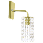Kit 3 Arandelas Cristal Acril. Clearcrillic Quadrada Dourado
