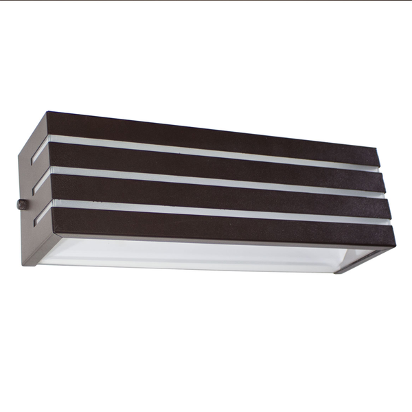 Kit 3 arandelas frisada 30cm para lâmpada e27 luminária marro