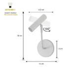 Kit 3 Arandelas Luminária Spot Articulado Leitura Dourado