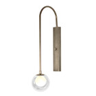 Kit 3 Arandelas Parede Globo Duplo Vidro Retangular Bronze