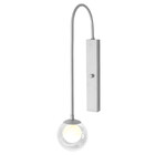 Kit 3 Arandelas Parede Globo Duplo Vidro Retangular Prata