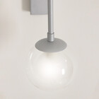 Kit 3 Arandelas Parede Globo Duplo Vidro Retangular Prata