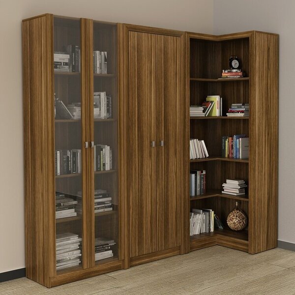 Kit 3 Armários Multiuso De Escritório Nogal
