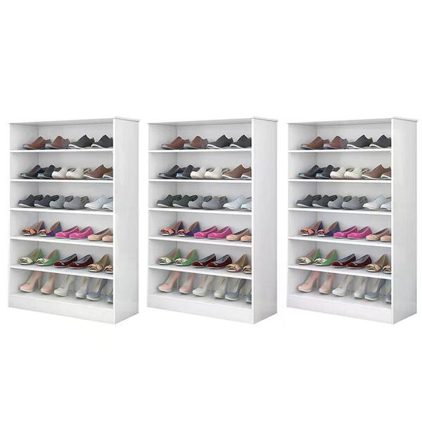 Kit 3 Armários Multiuso Sapateira Bella Branco - Phoenix Baby