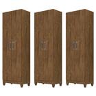 Kit 3 Armários Organizadores Multiuso Íris 2 Portas Castanho