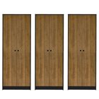 Kit 3 Armários Para Escritório Alto Com 2 Portas Match