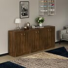 Kit 3 Balcões Me4103 Com 6 Portas E Prateleira 74,5cmx180cm N