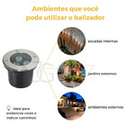 Kit 3 Balizador Led 3w Spot Solo Piso Jardim Quente Ip67  - P