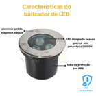 Kit 3 Balizador Led 3w Spot Solo Piso Jardim Quente Ip67  - P