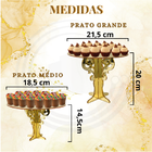 Kit 3 Bandejas De Doces + 1 Boleira De Acrilico Dourado