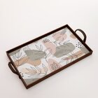 Kit 3 Bandejas Decorativas Abstrato E Ramos Marrom
