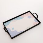 Kit 3 Bandejas Decorativas Abstrato Preta