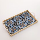 Kit 3 Bandejas Decorativas Azulejo Português Colorido Clara