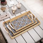 Kit 3 Bandejas Decorativas Azulejo Português Colorido Clara