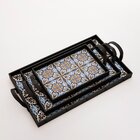 Kit 3 Bandejas Decorativas Azulejo Português Colorido Preta