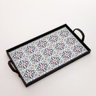 Kit 3 Bandejas Decorativas Azulejo Português Preta