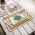 Kit 3 Bandejas Decorativas Geométrica Verde Clara