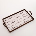 Kit 3 Bandejas Decorativas Love Marrom