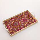 Kit 3 Bandejas Decorativas Mandala Colorida Clara