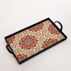 Kit 3 Bandejas Decorativas Mandala Preta