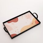 Kit 3 Bandejas Decorativas Montanhas E Folhas Preta