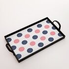 Kit 3 Bandejas Decorativas Poá Geométrico Preta