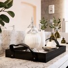 Kit 3 Bandejas Decorativas Ramos Preta