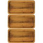 Kit 3 Bandejas Teca 20x10cm Tábua Servir Café Clínica Aperit