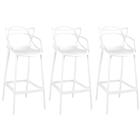 Kit 3 Banqueta Alta Allegra Com Encosto Design Cozinha/bancad